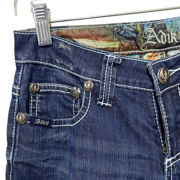 Adiktd y2k Embroidered Embellished Grunge Low-Rise Skinny Jeans - Picture 7 of 15